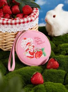 Strawberry Shortcake X SHEIN Ví đựng tiền xu hình nhân vật hoạt hình dễ thương và hình quả dâu tây, ý tưởng quà tặng. - Đỏ - Xem 2