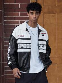 Motocross Jacket In Black - Black and White - View 1