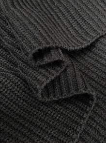 SHEIN LUNE Damski elegancki, dzianinowy sweter o dopasowanym kroju, z dekoltem w kształcie litery V, z długim rękawem