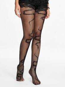 ROMWE Goth 1 Pair Of Creative Snake Net Stockings Tights For Halloween