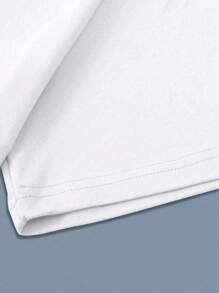 PAVTROS 2pcs Men Summer Cartoon Character Printed Crew Neck Tee & Drawstring Waist Shorts Set - Multicolor - View 5