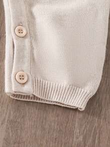 Pelele de punto de estilo colegial sencillo casual de moda caqui para bebé niño para uso en interiores, exteriores y picnic - Albaricoque - Ver 5