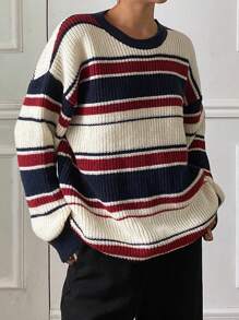 DAZY Women's Casual Colorblock Striped Sweater, Autumn And Winter,Long Sleeve Tops,Fall Women Clothes - Multicolor - View 3