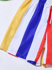 Manfinity Men's Drawstring Stripe Design Fashion Suitable For Holiday Beach Pants - Multicolor - View 4