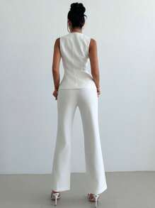 Firerie 优雅无袖背心和长裤女士套装两件套，非常适合通勤