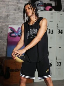 Sport MetroGents Boyfriend Style Men Letter Graphic Sports Tank Top Workout Tops Tank Top Pack - Black - View 8