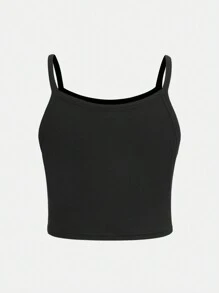 SHEIN 青少年女孩编织纯色宽松衬衫 + 针织吊带背心 + 一体式短裤休闲装 - 淺粉色 - 查看 5