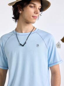 In My Nature T-shirt décontracté mode simple et confortable à manches courtes, col rond, couleur unie imprimée, pour homme, usage quotidien et école
