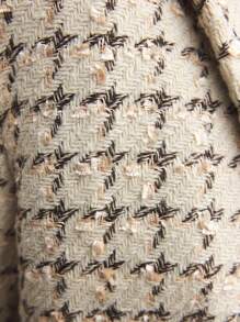 BizChic Women's Elegant Plaid Blazer Jacket For Commuting Going Out Tops - Apricot - View 4