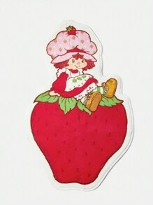 Strawberry Shortcake X SHEIN 1pc Cartoon Character & Strawberry Pattern Shaped Floor Mat