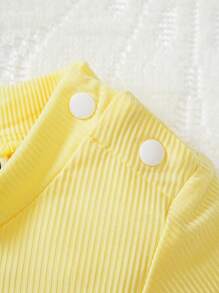 6pcs Baby Girls Ribbed Knit Long Sleeve Tops And Flared Pants Pajamas Set In Yellow, Pink And White, 3 Sets - Multicolor - View 6