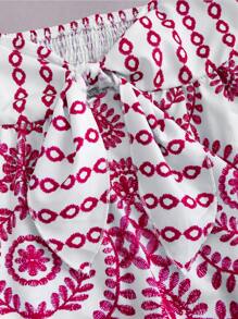 SHEIN Unity Knotted Strapless Sexy Shoulder-Exposing Blouse For Women - Hot Pink - View 5