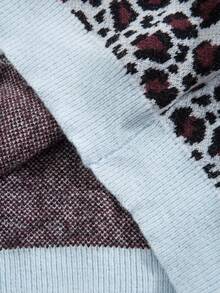 ROMWE MEN Street Life Men's V-Neck Leopard Print Sleeveless Buttoned Cardigan, Wild Fashionable Personalized Design - Blue - View 6