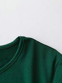 SHEIN LUNE 女士圆领印花拼接系带休闲日常装春夏连衣裙 - 彩色 - 查看 5