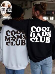 Manfinity 1pc Men's Casual Arched Slogan Printed Crew Neck Sweatshirt, Fall/Winter Gift For Dad