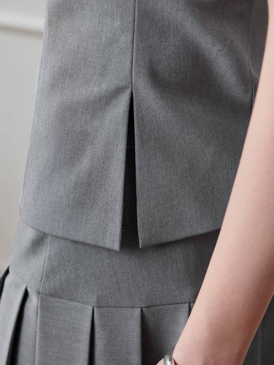 MOTF STUDIO SOLID SPLIT HEM FOLDOVER TUBE TOP