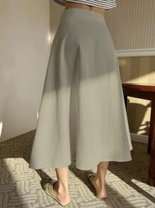 DAZY Váy đơn giản màu trơn cho nữ - xanh quân đội - Xem 2