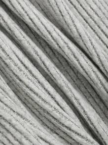 DAZY Knit Ribbed Casual Brushed Loungewear Dress, Pajama, Cozy Outfit, Fall & Winter, Moo Moo Night Dress - Grey - View 8