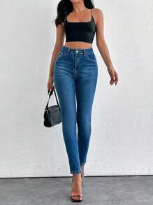 Women's Skinny Jeans - Blue - View 4