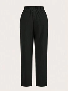 Elaquor Pantalones estrechos de unicolor informales de talla grande - Multicolor - Ver 4