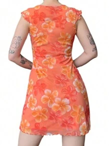 INAWLY 女性休閒花卉印花短裙，夏季 - 彩色 - 查看 2