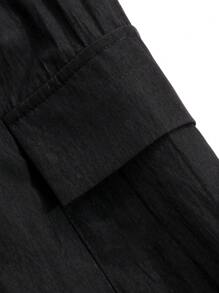 FRIFUL Women's Suspender Ruffled Layered Pocket Decoration Jumpsuit Women Rompers - Black - View 3