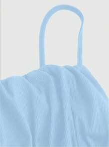 SHEIN Unity 裹身裙 夏季 Y2k 黑色连衣裙 音乐节服装 休闲连衣裙 太阳裙 夏季连衣裙 短款夏季连衣裙 正式连衣裙 可爱夏季连衣裙 太阳裙 短款巴西 - 藍色 - 查看 3