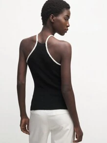 BizChic Women's Casual & Work Knitted Embroidered Pattern Vest - Black - View 1