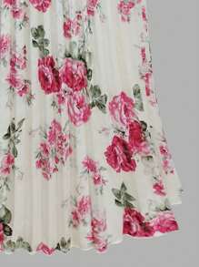 EMERY ROSE Falda maxi plisada con estampado floral elegante para mujer de talla grande, para otoño - Albaricoque - Ver 5