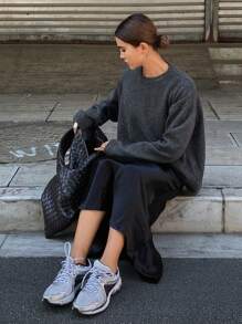 DAZY Casual Round Neck Women Knitted Sweater