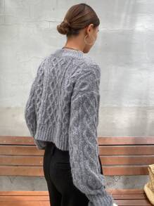 DAZY Basic Crewneck Casual Sweater For Women,Fall Clothes - Grey - View 2