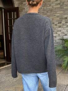 DAZY Casual Round Neck Women Knitted Sweater
