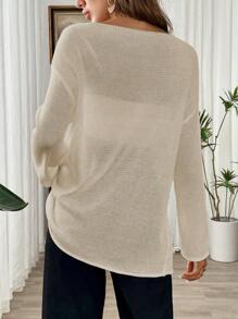 Calvaya Pull ample, semi-transparent, décontracté et polyvalent, pour le printemps et l'été