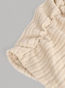 SHEIN Girlism Teen Girls Autumn Apricot Ribbed Ruched Waist Elegant Casual All-Match Dress - Apricot - View 4