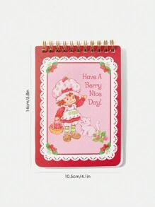 Strawberry Shortcake X SHEIN 1pc Cartoon Character And Strawberry & Lace Pattern Notebook,Suitable For Men, Women, StudentsGift Ideas