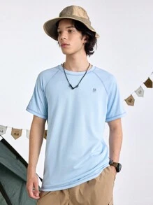 In My Nature T-shirt décontracté mode simple et confortable à manches courtes, col rond, couleur unie imprimée, pour homme, usage quotidien et école