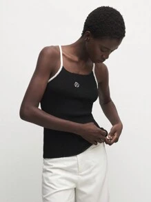 BizChic Women's Casual & Work Knitted Embroidered Pattern Vest - Black - View 6