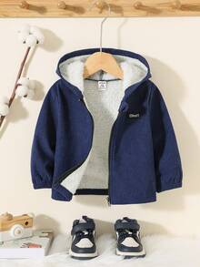 SHEIN 宝宝休闲保暖灯芯绒连帽外套，适合秋冬季外出 - 彩色 - 查看 9