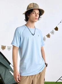 In My Nature T-shirt décontracté mode simple et confortable à manches courtes, col rond, couleur unie imprimée, pour homme, usage quotidien et école