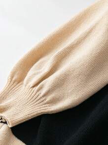 SHEIN LUNE 大码拼色休闲长袖开衫 - 彩色 - 查看 4