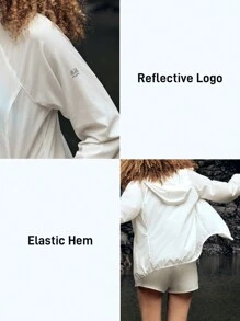 In My Nature 女士休闲轻便连帽拉链防晒夹克 - 白色 - 查看 6