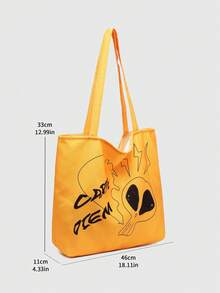 RW Artist Vogue Unique Printed Large Capacity Women Tote Bag - Yellow - View 3