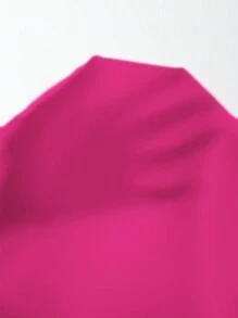 EMERY ROSE Women's Spring And Summer Solid Color Overlapping V-Neck Lantern Sleeve Elegant Shirt Fall Cloth For Women - Hot Pink - View 8