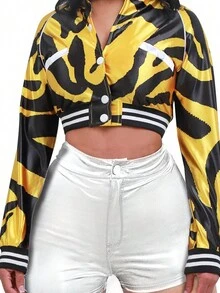 Y2K Style Women Coated Shorts - Silver - View 5