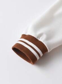 SHEIN فستان بلوك ألوان بطبعات بسيطة للفتيات الصغيرات - بني - مشاهدة 3