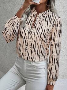 SHEIN Clasi Women's Spring And Autumn Casual Random Printed Long Sleeve Shirt - Multicolor - View 4