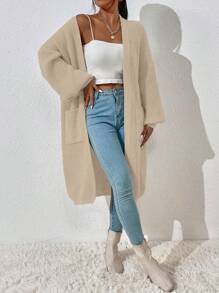 Chiquease Cárdigan elegante de unicolor informal, para primavera/otoño, con mangas largas