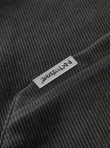 Manfinity VCAY Sudadera con capucha de tejido de punto jaspeado y parches casual para hombres de talla grande, apta para otoño e invierno