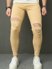 Manfinity LEGND Skinny casual all-match jeans voor heren met gescheurde zakken