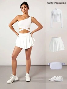 GLOWMODE SHEIN GLOWMODE X Marika Sila FeatherFit™ Flex Appeal One Shoulder Sports Bra Tank Top Low Impact Yoga Daily